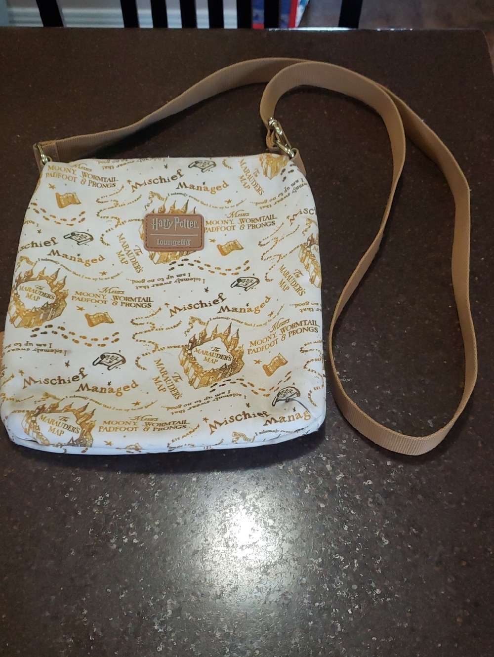 Harry Potter Loungefly Crossbody Marauders Map Bag.  Pre-owned.
